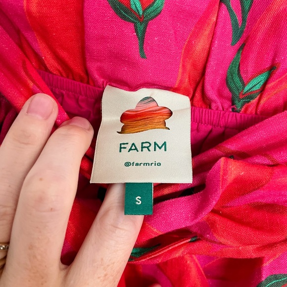 Farm Rio Red Chili Peppers Print Paperbag Dress Skirt - Picture 5 of 7